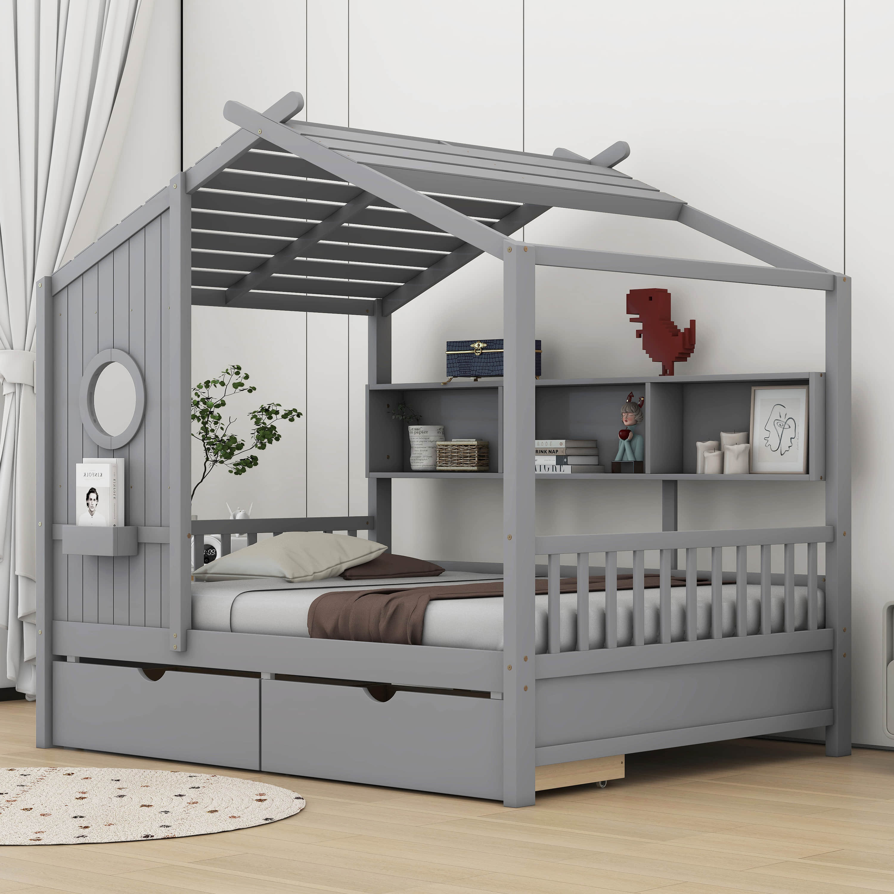 Surry 2 Drawer House Beds by Harper Orchard Harper Orchard Bed Frame Color Gray Size Full